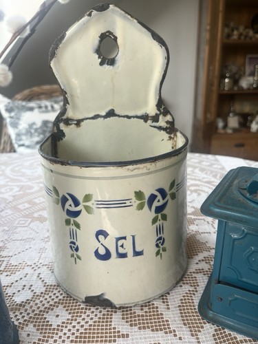 Alter salzbehälter emaille - salzbehälter,