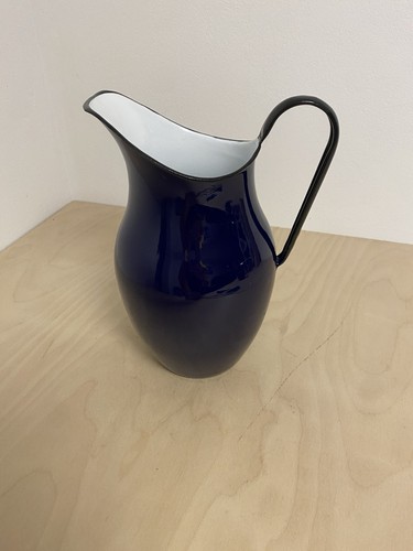 Emaille wasserkrug blau antik - emaille,