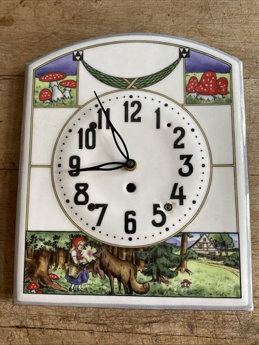 Antike emaille wanduhr - emaille-,