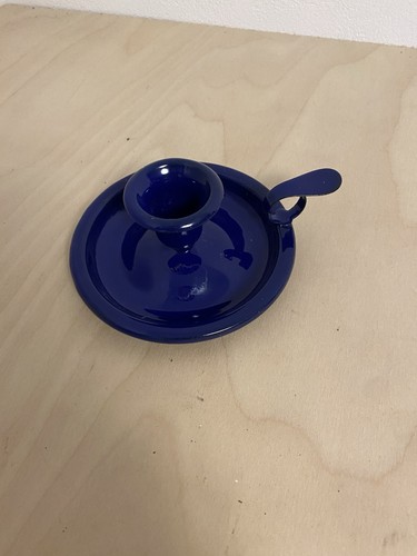Emaille kerzenständer blau - emaille,