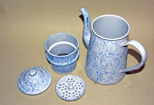 Alte antike emaille kaffekanne - antike,