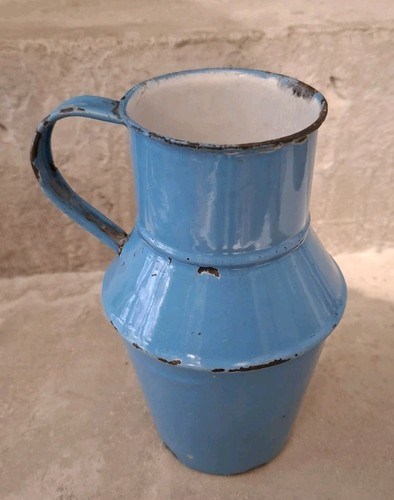 Antiker blauer krug emaille - antiker,